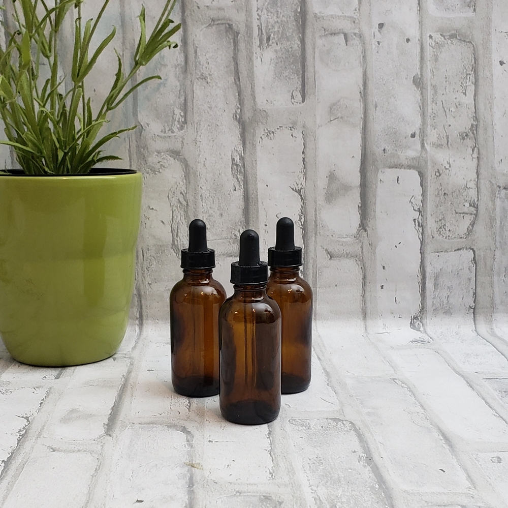 3 Amber Glass Dropper Bottle